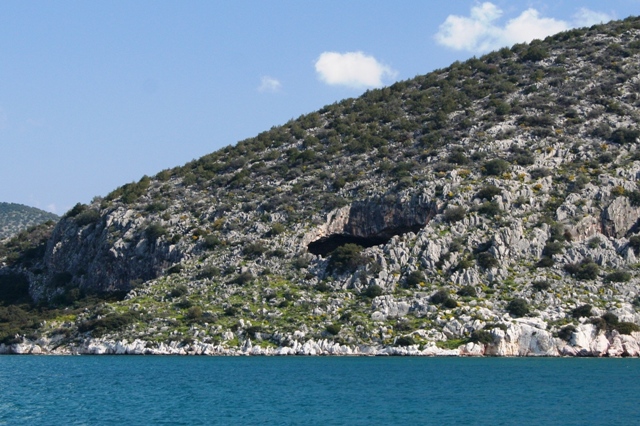 Cave of Franchthi - Viewed across the bay from Kilada
